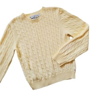 Butter yellow cotton cable knit Tommy Hilfiger sweater